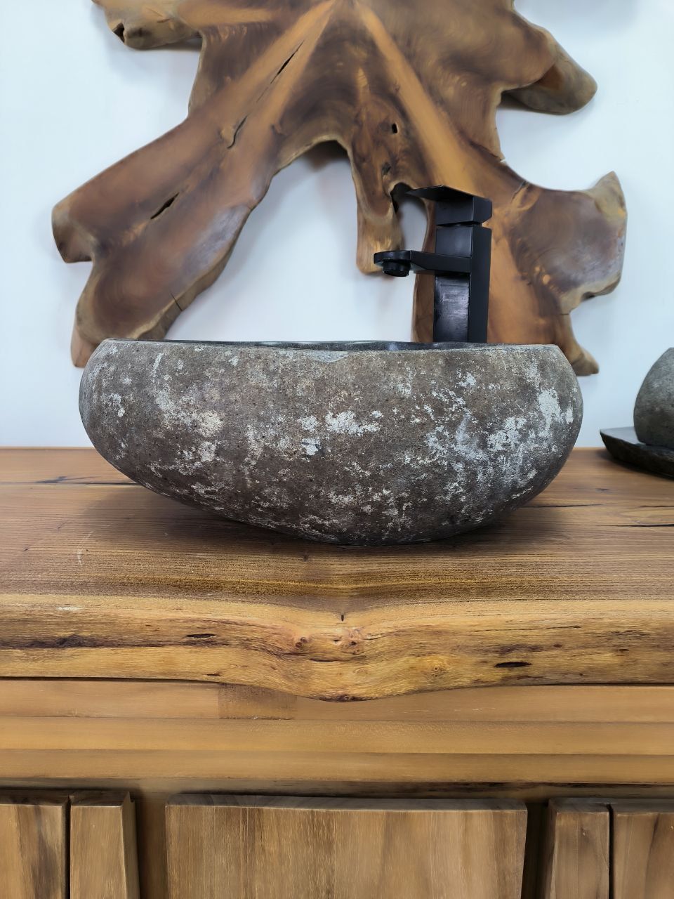 Раковина из речного камня RS-66297 39х31х15 из натурального камня