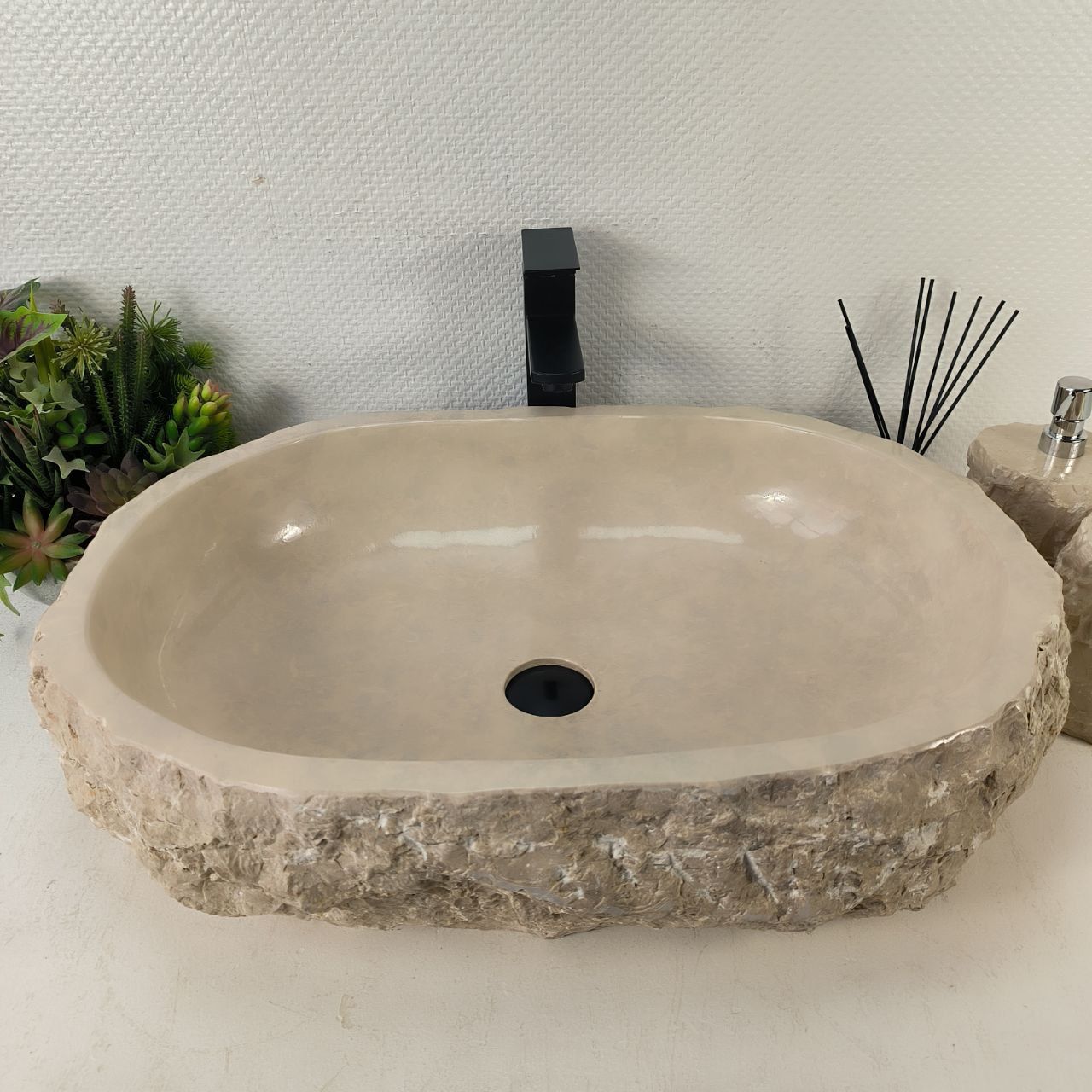 Раковина из мрамора Erozy Cream EM-65098 65*47*16 из натурального камня