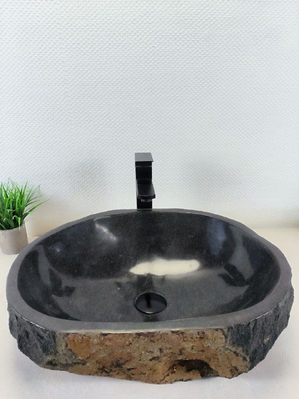 Раковина из андезита Erozy Black EA-66238 52х41х15 из натурального камня