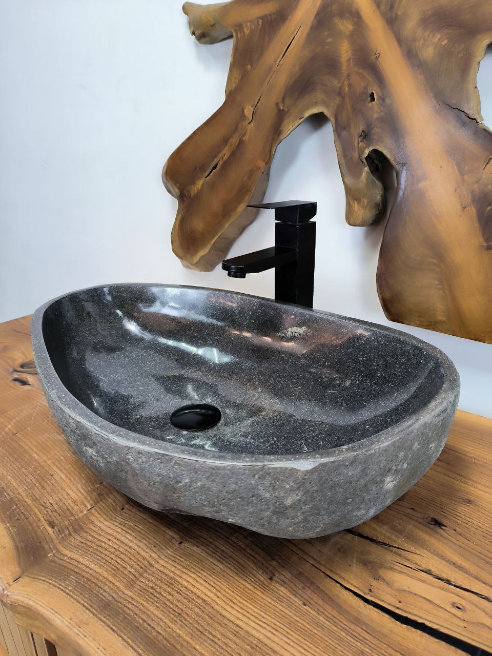Раковина из речного камня RS-66527 59х36х15 из натурального камня