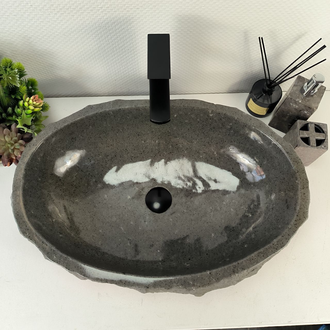 Раковина из андезита Erozy Grey EA-65564 62*42*15 из натурального камня