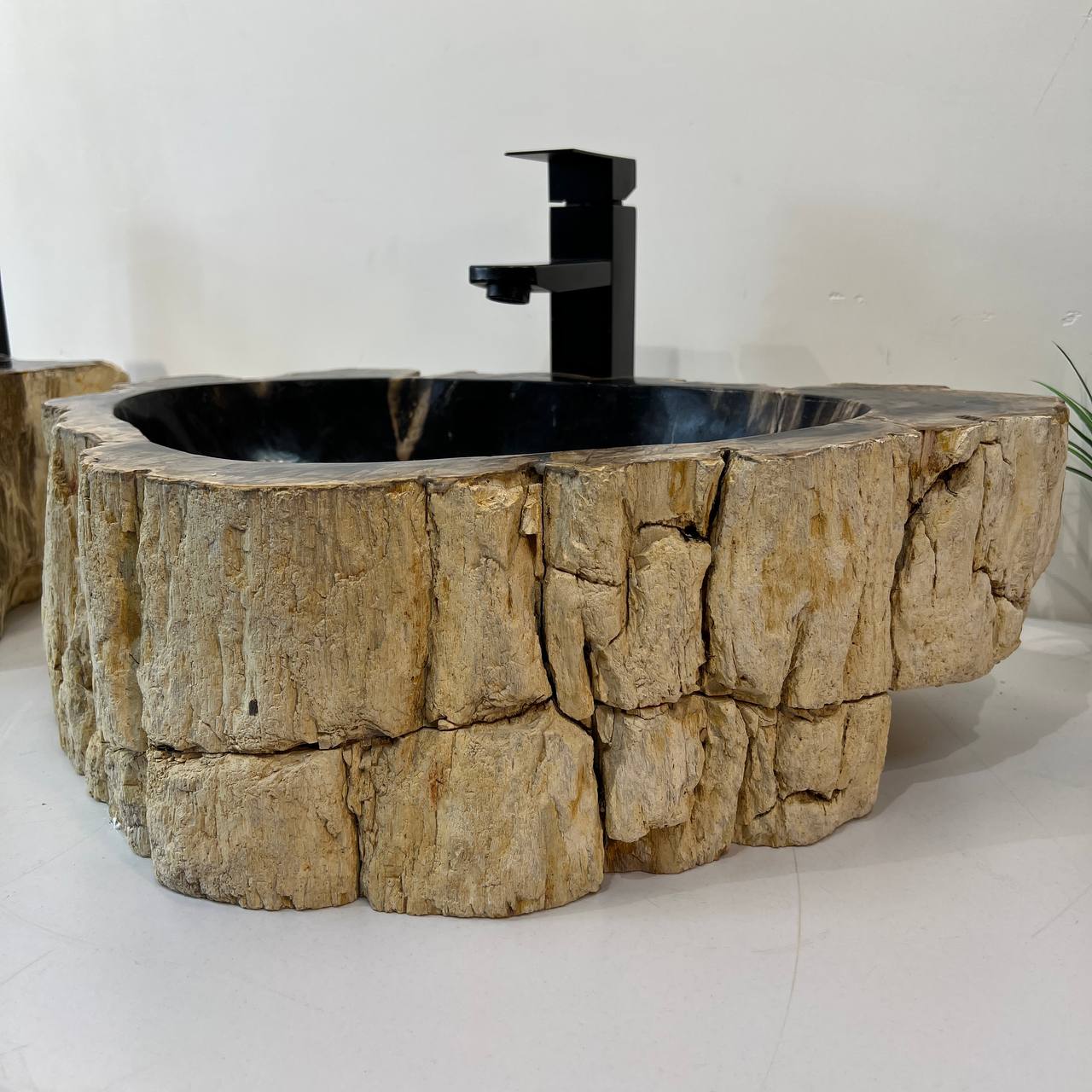 Раковина из окаменелого дерева ПАРА! OD-66832 54*36*16  2шт
