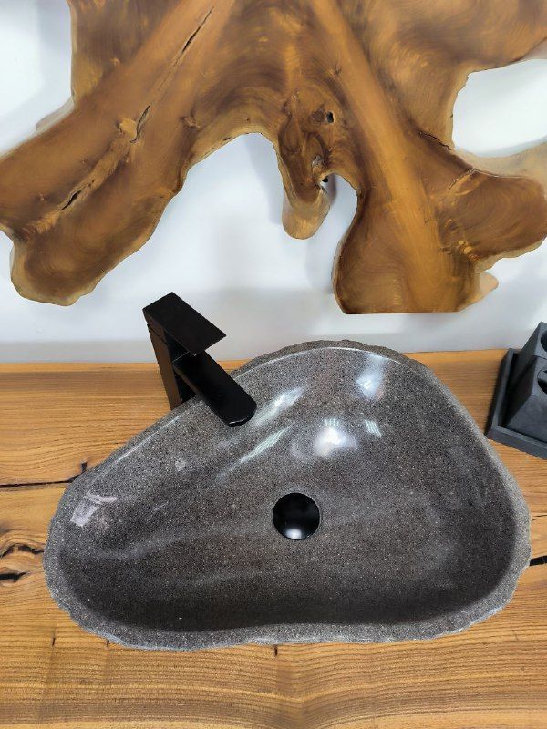Раковина из речного камня RS-66672 55х40х15 из натурального камня