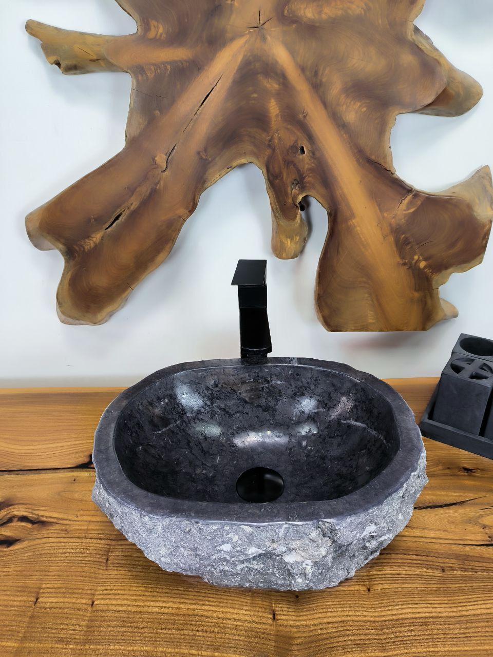 Раковина из мрамора Erozy Black EM-66612 40х30х15 из натурального камня