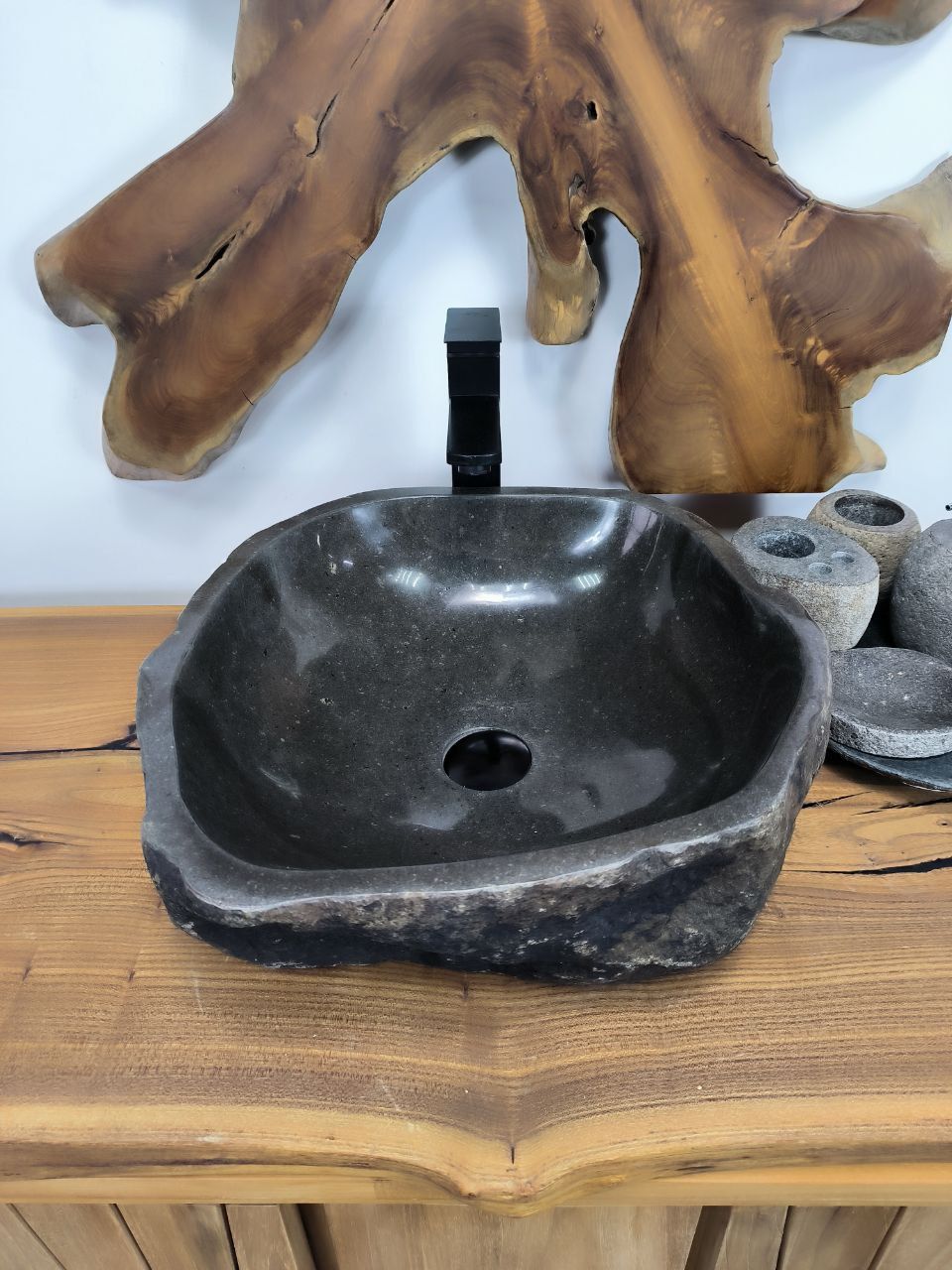 Раковина из речного камня RS-66334 44х44х15 из натурального камня