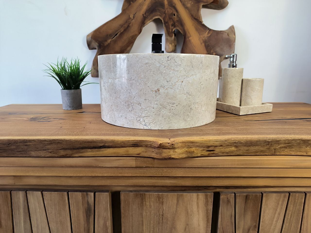 Курна для хамама и бани из мрамора Cream KM-65730 40х40х20 для натурального камня