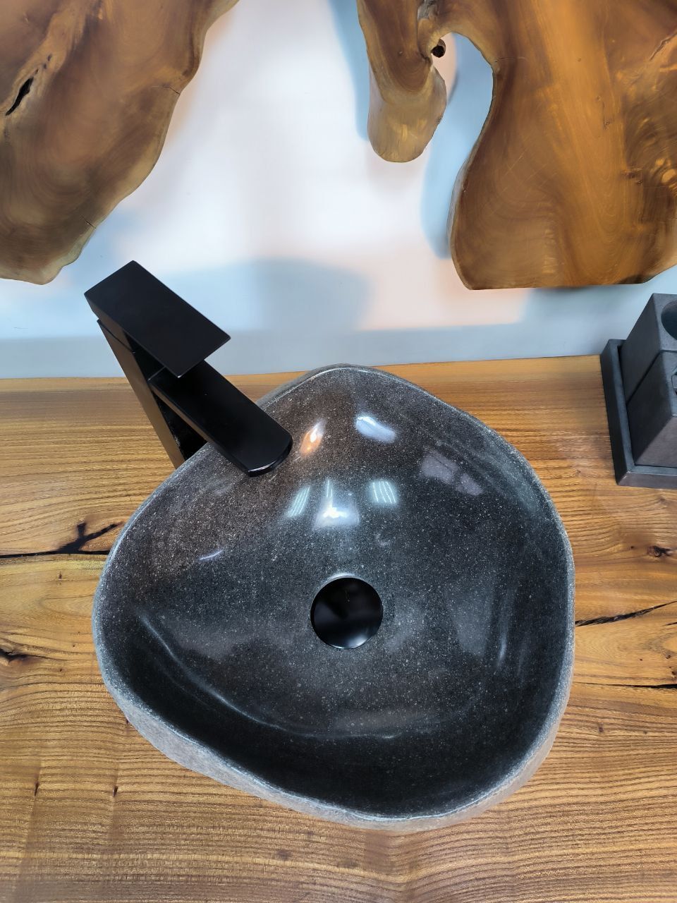 Раковина из речного камня RS-66759 37х37х14 из натурального камня