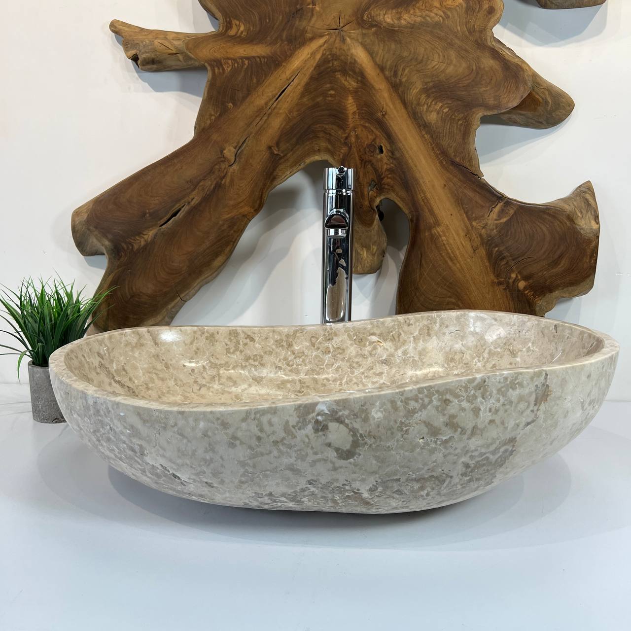 Раковина из мрамора Oval Cream OM-66806 60*37*18 из натурального камня