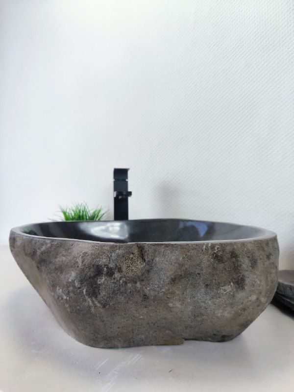 Раковина из речного камня RS-66193 56х47х15 из натурального камня