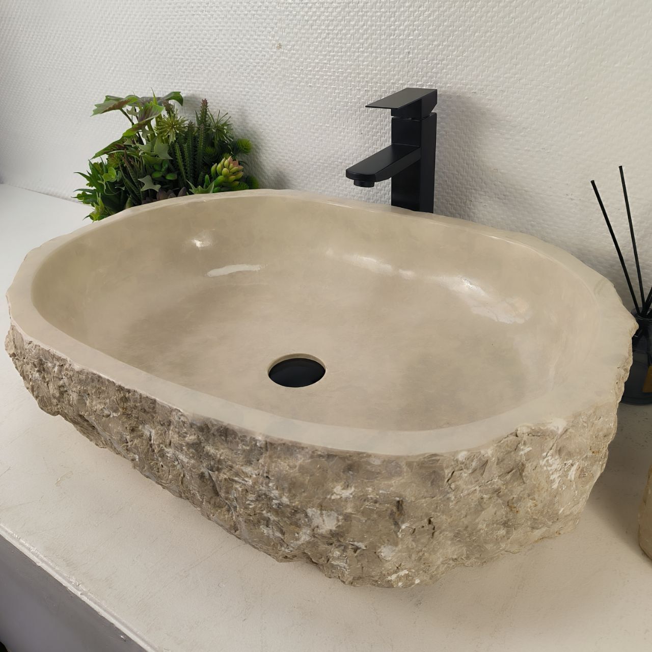 Раковина из мрамора Erozy Cream EM-65098 65*47*16 из натурального камня