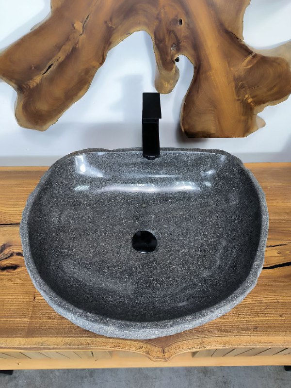 Раковина из речного камня RS-66710 56х46х16 из натурального камня