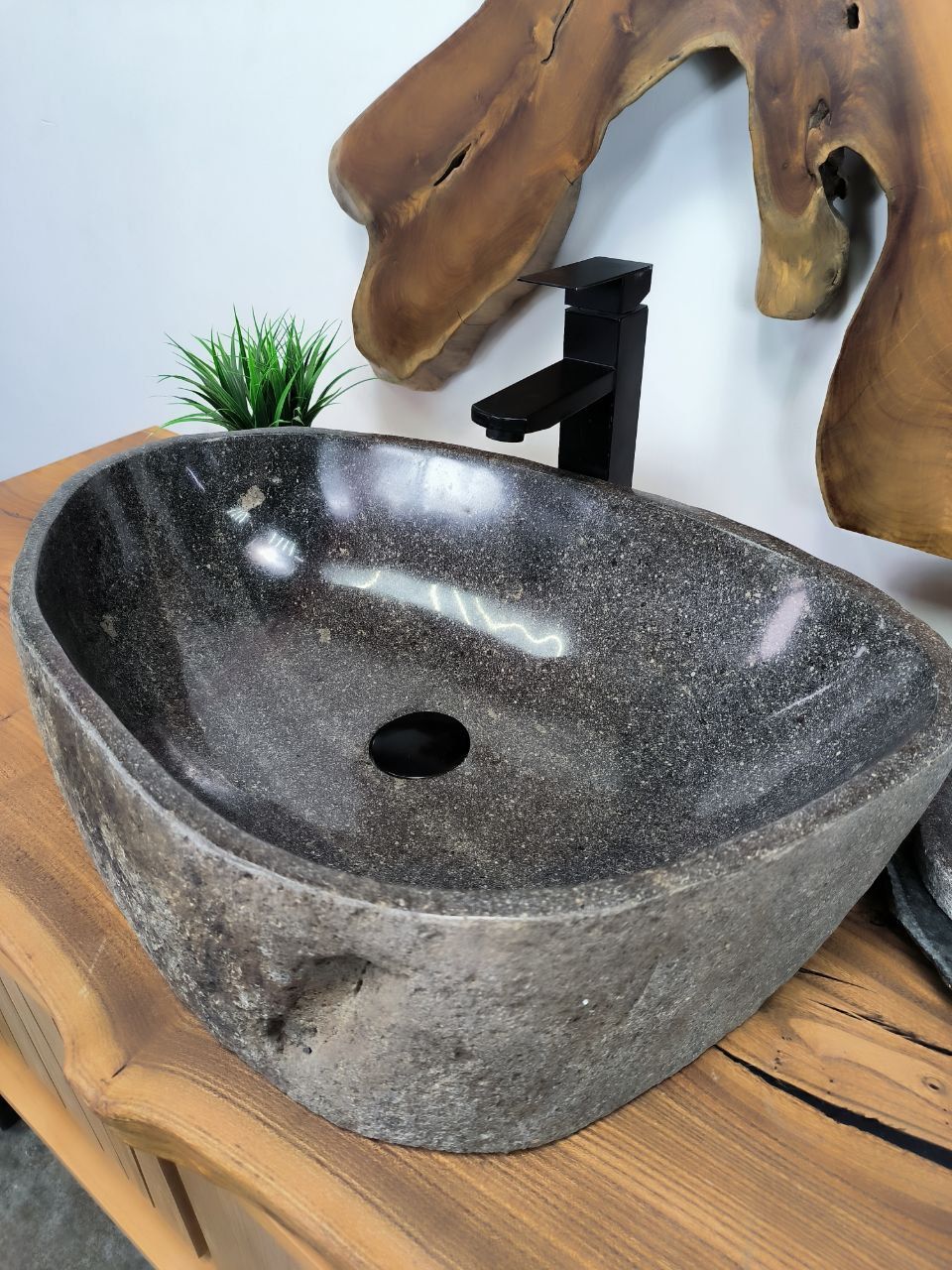 Раковина из речного камня RS-66346 60х40х15 из натурального камня