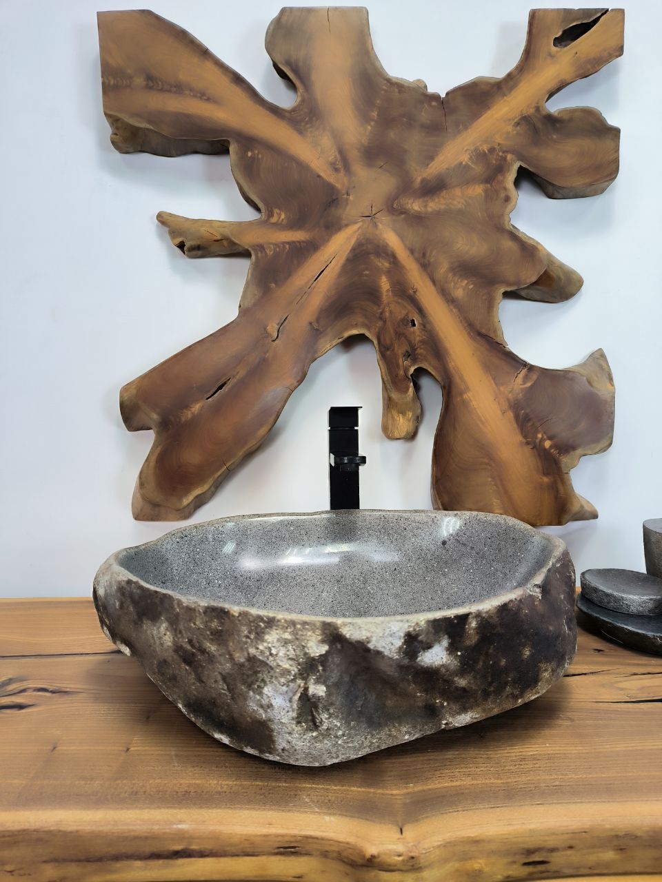 Раковина из речного камня RS-66331 50х42х15 из натурального камня