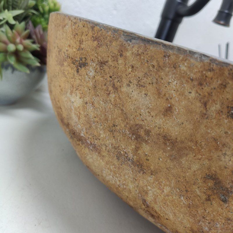Раковина из речного камня RS-62044 (54*51*16) из натурального камня