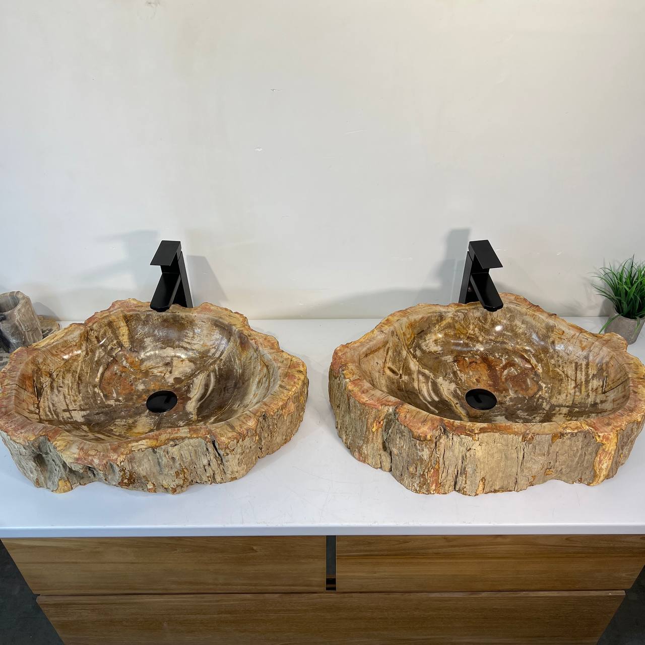 Раковина из окаменелого дерева ПАРА! OD-67011 63*46*16 из натурального камня