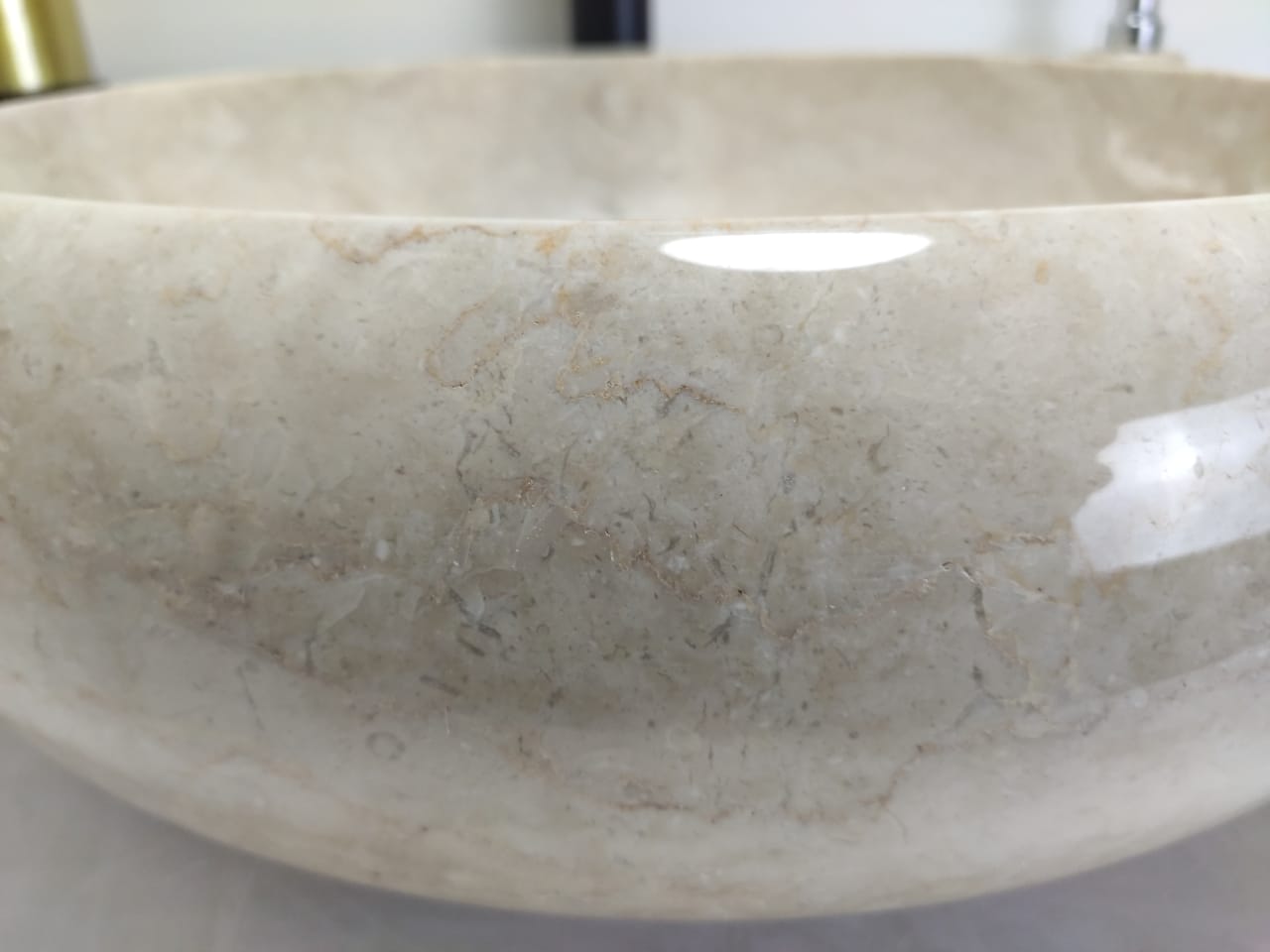 Раковина из мрамора Donut Cream Medium DM-70237 45*45*15 из натурального камня