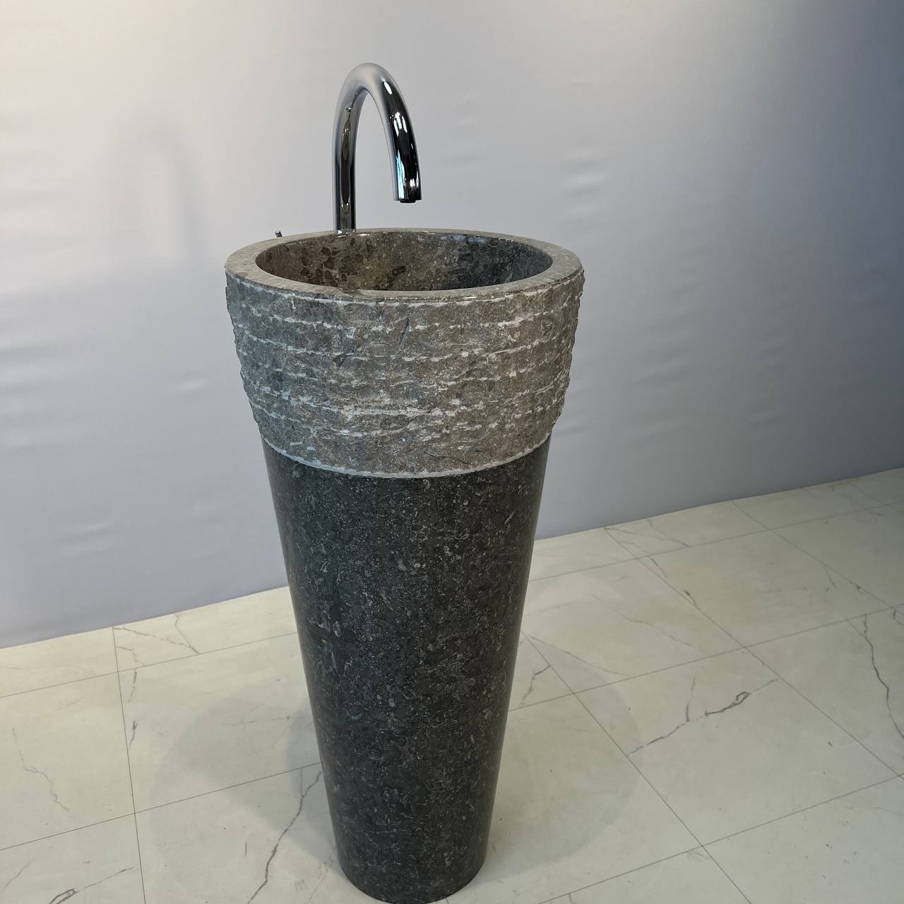 Раковина напольная из мрамора Erozy Top Grey MN-67054 40*40*90