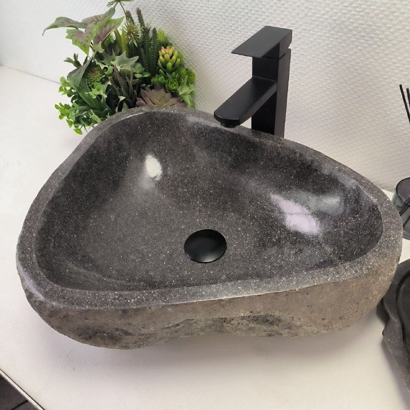 Раковина из речного камня RS-62804 (51*41*15) из натурального камня
