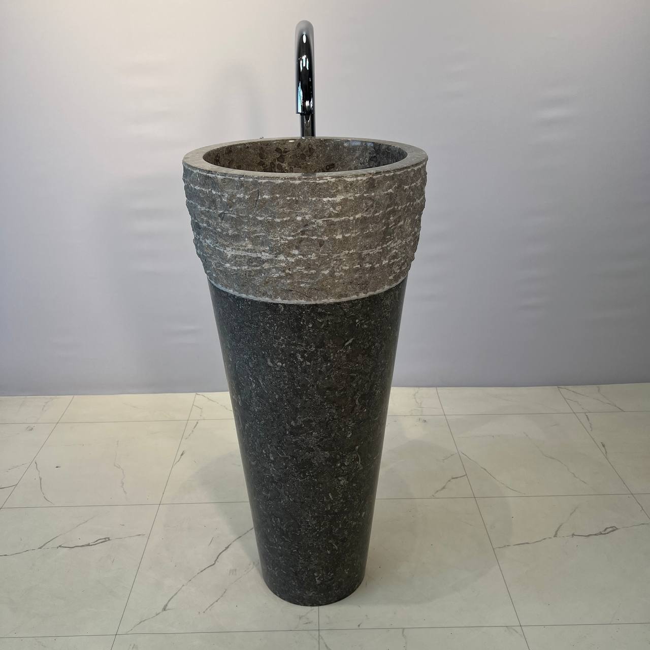 Раковина напольная из мрамора Erozy Top Grey MN-67054 40*40*90