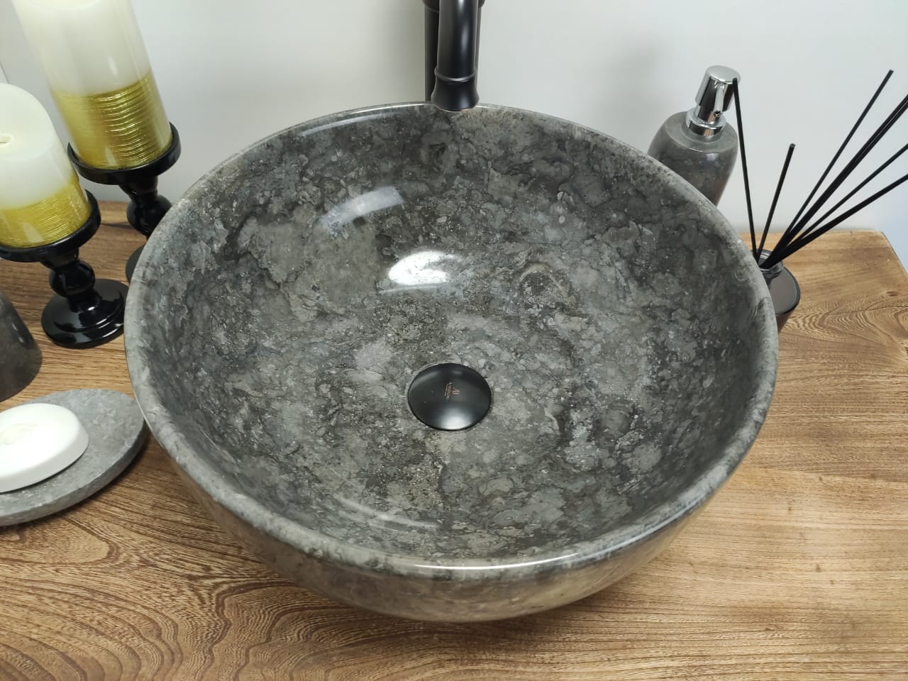 Раковина из мрамора Bowl Grey BM-60644 40*40*17 из натурального камня