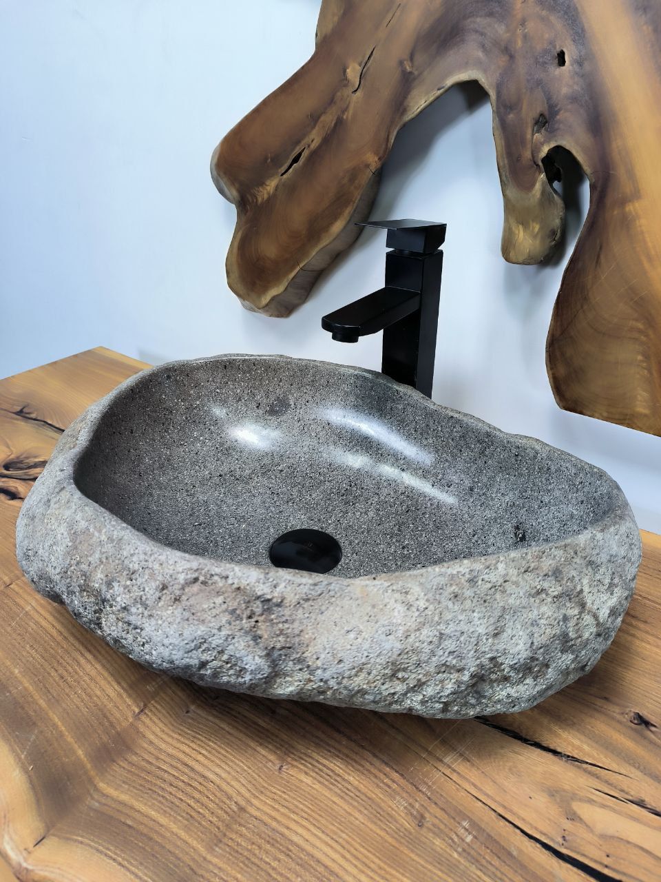 Раковина из речного камня RS-66405 54х37х14 из натурального камня
