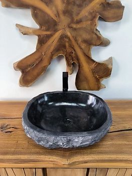 Раковина из мрамора Erozy Black EM-66591 55х45х15 из натурального камня