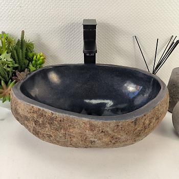 Раковина из речного камня RS-65413 43*31*15 из натурального камня