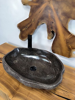 Раковина из речного камня RS-66507 55х41х15 из натурального камня