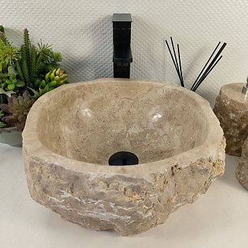 Раковина из мрамора Erozy Cream EM-65574 35*35*15 из натурального камня