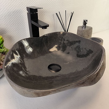 Раковина из речного камня RS-65391 43*39*15 из натурального камня