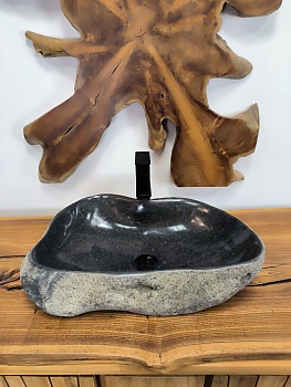 Раковина из речного камня RS-66516 58х36х16 из натурального камня