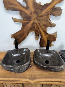 Раковина из речного камня ПАРА! RS-66349 40х36х14 из натурального камня