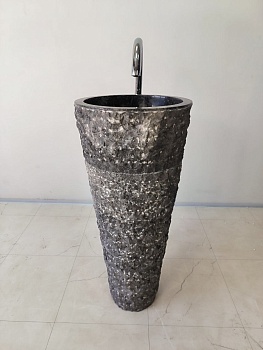 Раковина напольная из мрамора Pedestal Grey Marmo MN-65940 40х40х90 из натурального камня