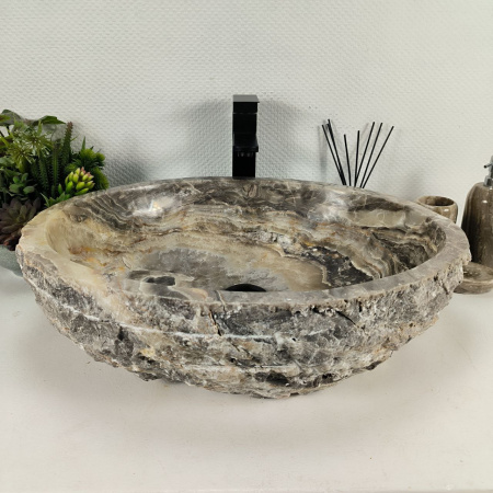 Каменная раковина из оникса Erozy Grey EO-04419 (58*46*16) 0158 из натурального камня