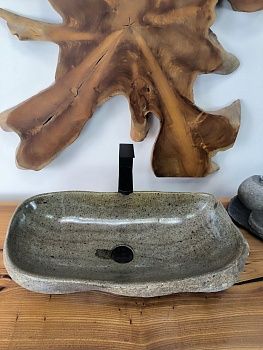 Раковина из речного камня RS-66498 65х34х15 из натурального камня