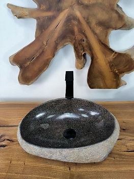 Раковина из речного камня RS-66640 49х33х15 из натурального камня