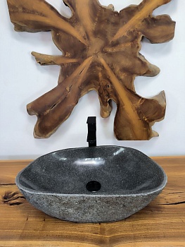 Раковина из речного камня RS-66534 57х35х15 из натурального камня