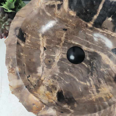 Каменная раковина из окаменелого дерева OD-04694 (44*40*15) 0180 из натурального камня
