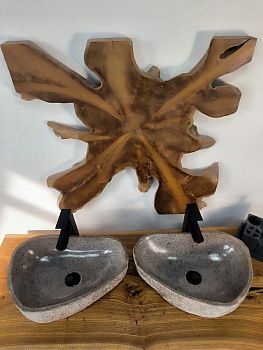 Раковина из речного камня ПАРА! RS-66662 49х34х15 из натурального камня