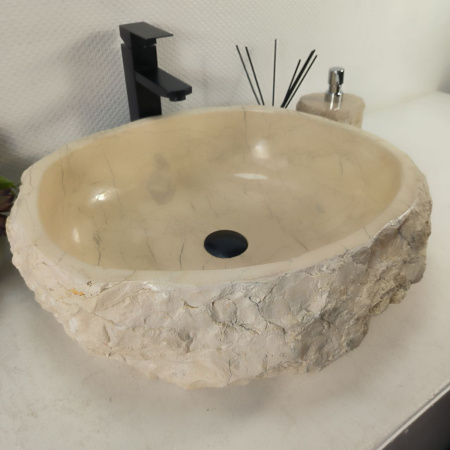 Каменная раковина из мрамора Erozy Cream EM-05107 (53*46*16) 0874 из натурального камня 