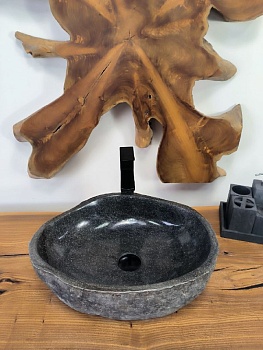 Раковина из речного камня RS-66631 47х36х15 из натурального камня