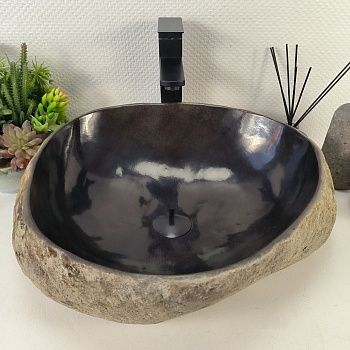 Раковина из речного камня RS-65395 50*42*15 из натурального камня