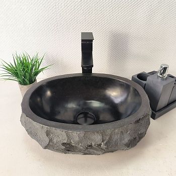 Раковина из андезита Erozy Black EA-66106 42*31*15  из натурального камня