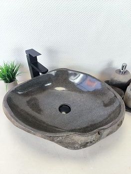 Раковина из речного камня RS-66193 56х47х15 из натурального камня