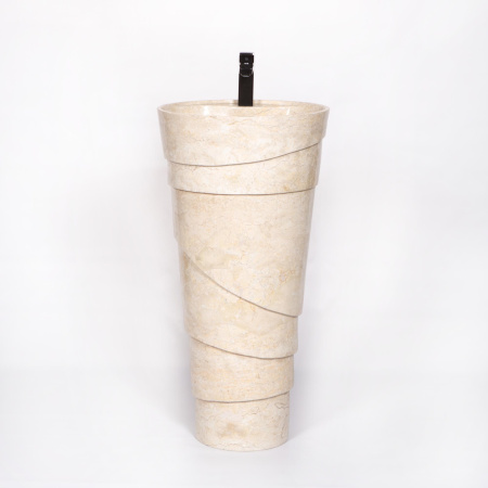 Раковина напольная из мрамора Pedestal Cream Spiral  MN-03208 (45*45*90см) 126