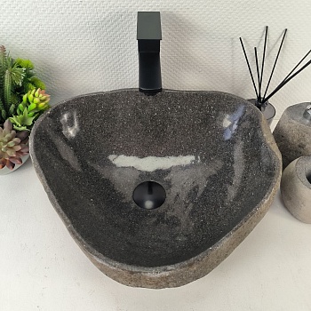 Раковина из речного камня RS-65444 46*40*15 из натурального камня