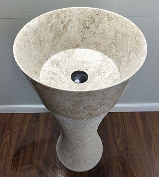 Раковина напольная из мрамора Cream MN-61362 (40*40*90)