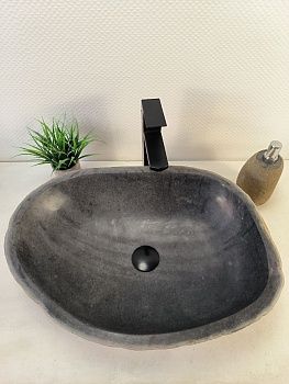 Раковина из речного камня RS-61457 (57*40*15) из натурального камня