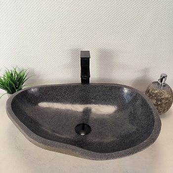 Раковина из речного камня RS-66036 60х43х16 из натурального камня