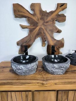 Раковина из мрамора ПАРА! Erozy Black BM-66763 35х35х15 из натурального камня